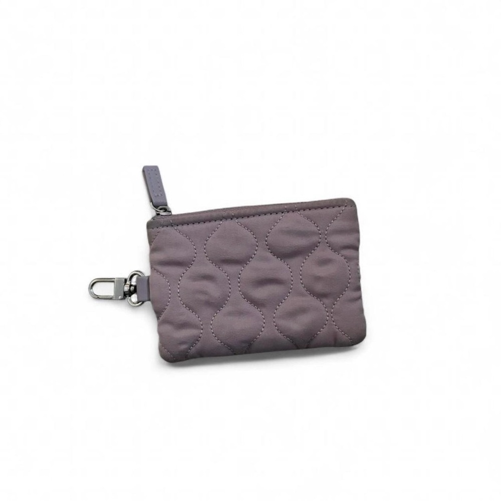 H&M Quilted Lilac Zip Pouch | Card Holder Wallet | Clip-On